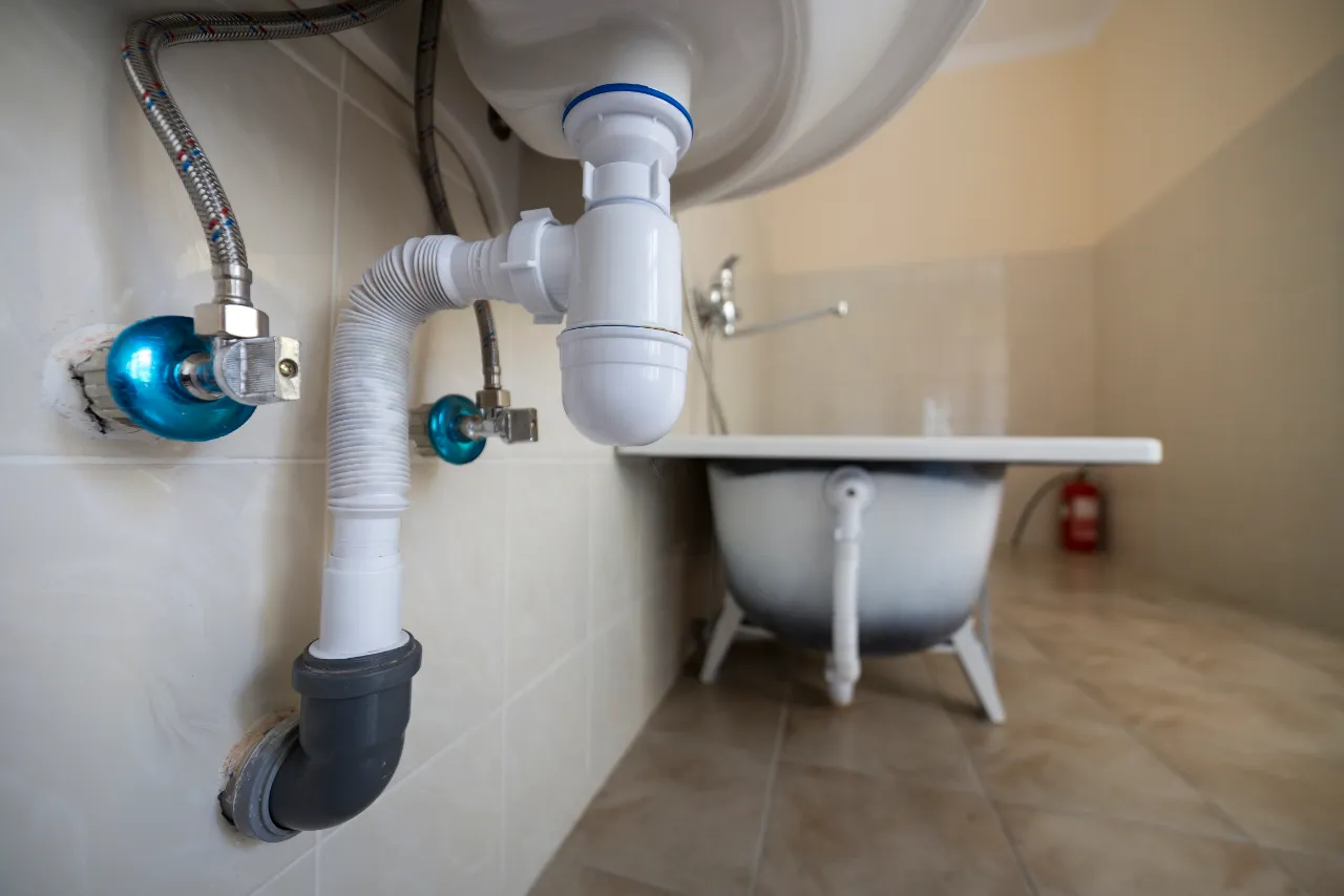 New sink plumbing installation