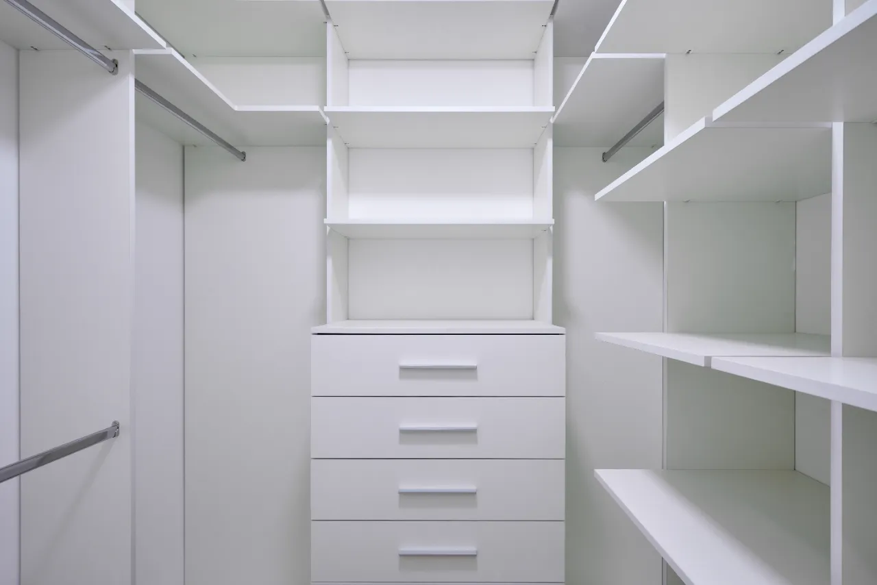 Modern walk-in closet installation